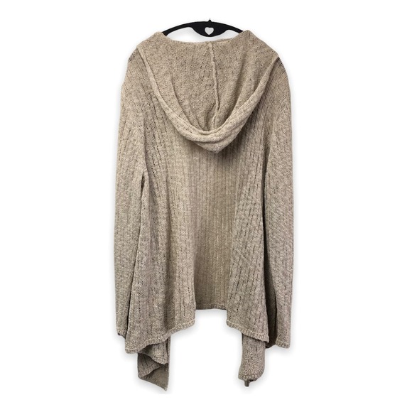 J Jill Cardigan Large Sweater Open Longline Knit Lagenlook Beach Grandma Minimal - Picture 3 of 16